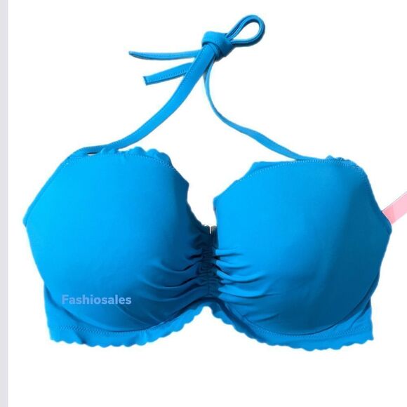 Victorias Secret Swim Zuma Sweetheart Demi Bikini top Bra Halter Teal - Picture 6 of 6